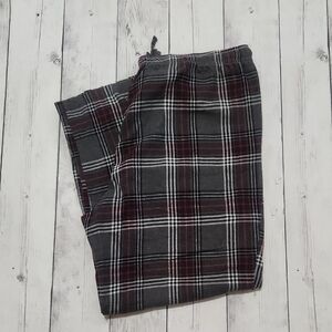 Sonoma Mens XL Gray/Maroon Pajama Pants With Drawstring